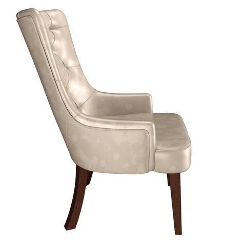 Spruce Dining Chair in Leather/Velvet with Diamond-Tufted Design and Rubberwood Legs