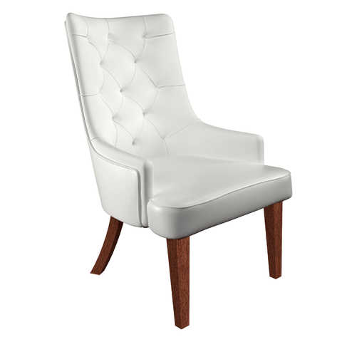 Spruce Dining Chair in Leather/Velvet with Diamond-Tufted Design and Rubberwood Legs