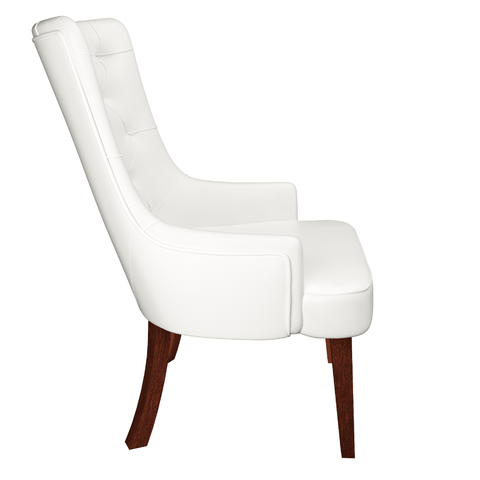 Spruce Dining Chair in Leather/Velvet with Diamond-Tufted Design and Rubberwood Legs