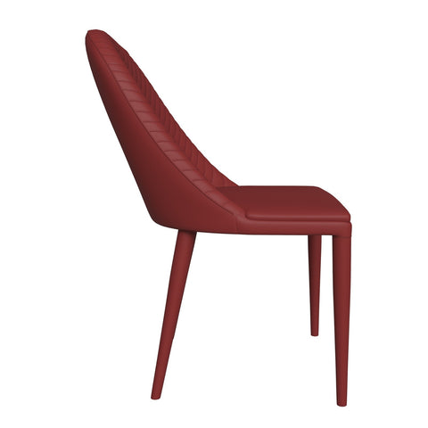 Seville Dining Chair Upholstered in Leather with Metal Legs Covered in Leather