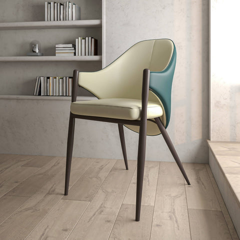 Sante Upholstered PU Leather Dining Chair with Iron Legs