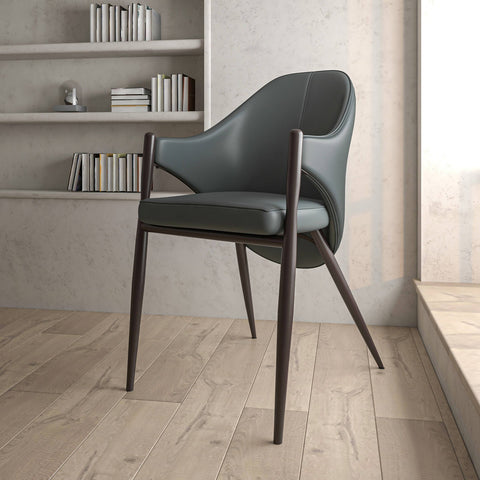 Sante Upholstered PU Leather Dining Chair with Iron Legs