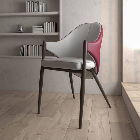 Sante Upholstered PU Leather Dining Chair with Iron Legs