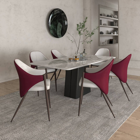 Sante Upholstered PU Leather Dining Chair with Iron Legs