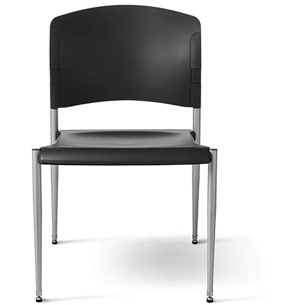 Stackable Guest Chair Polypropylene Seat with Silver Metal Legs