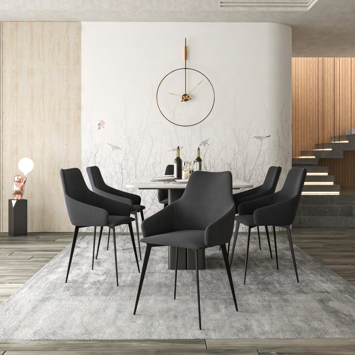 Sonnet Dining Chair Ergonomic Design with Upholstered Seating and Sturdy Iron Legs