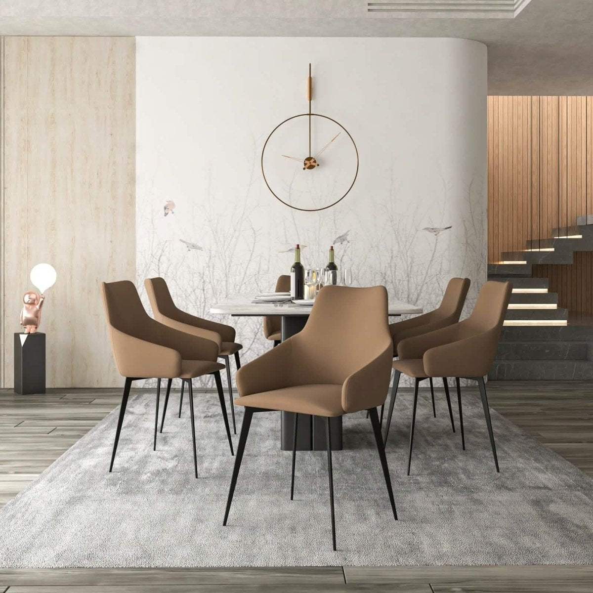 Sonnet Dining Chair Ergonomic Design with Upholstered Seating and Sturdy Iron Legs