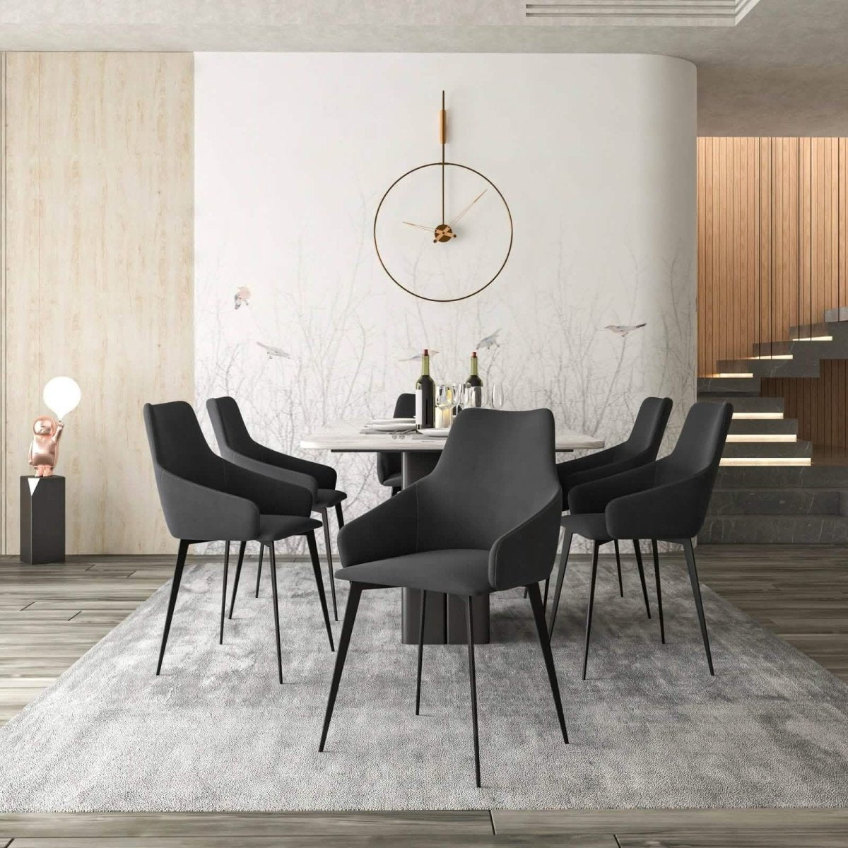 Sonnet Dining Chair Ergonomic Design with Upholstered Seating and Sturdy Iron Legs