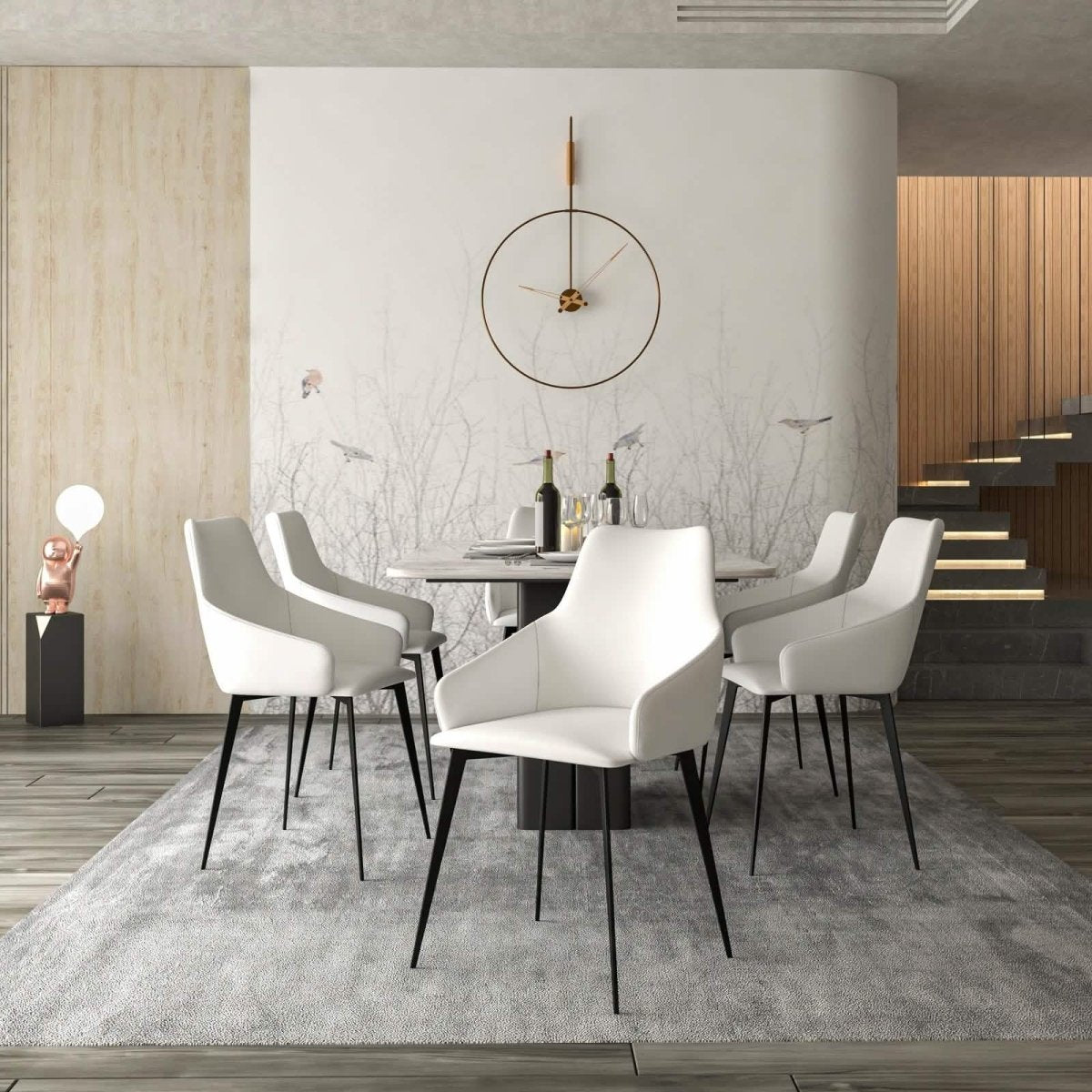 Sonnet Dining Chair Ergonomic Design with Upholstered Seating and Sturdy Iron Legs