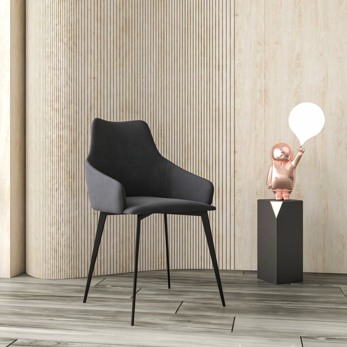 Sonnet Dining Chair Ergonomic Design with Upholstered Seating and Sturdy Iron Legs