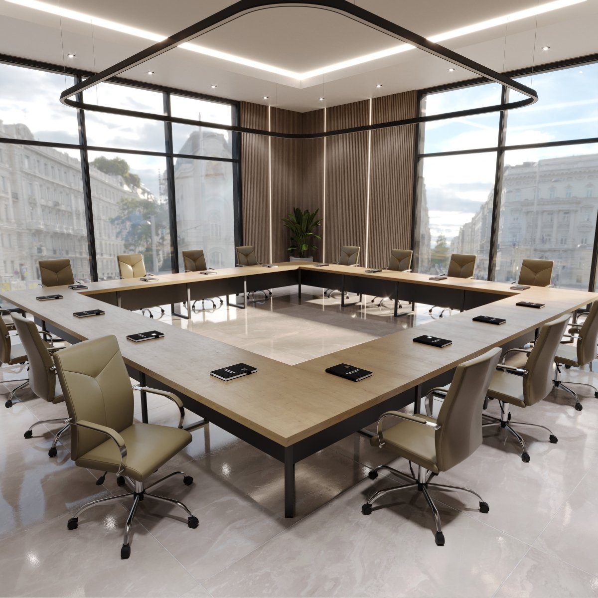 Sonora High - Back Leather Office Chair in Chrome Steel Base