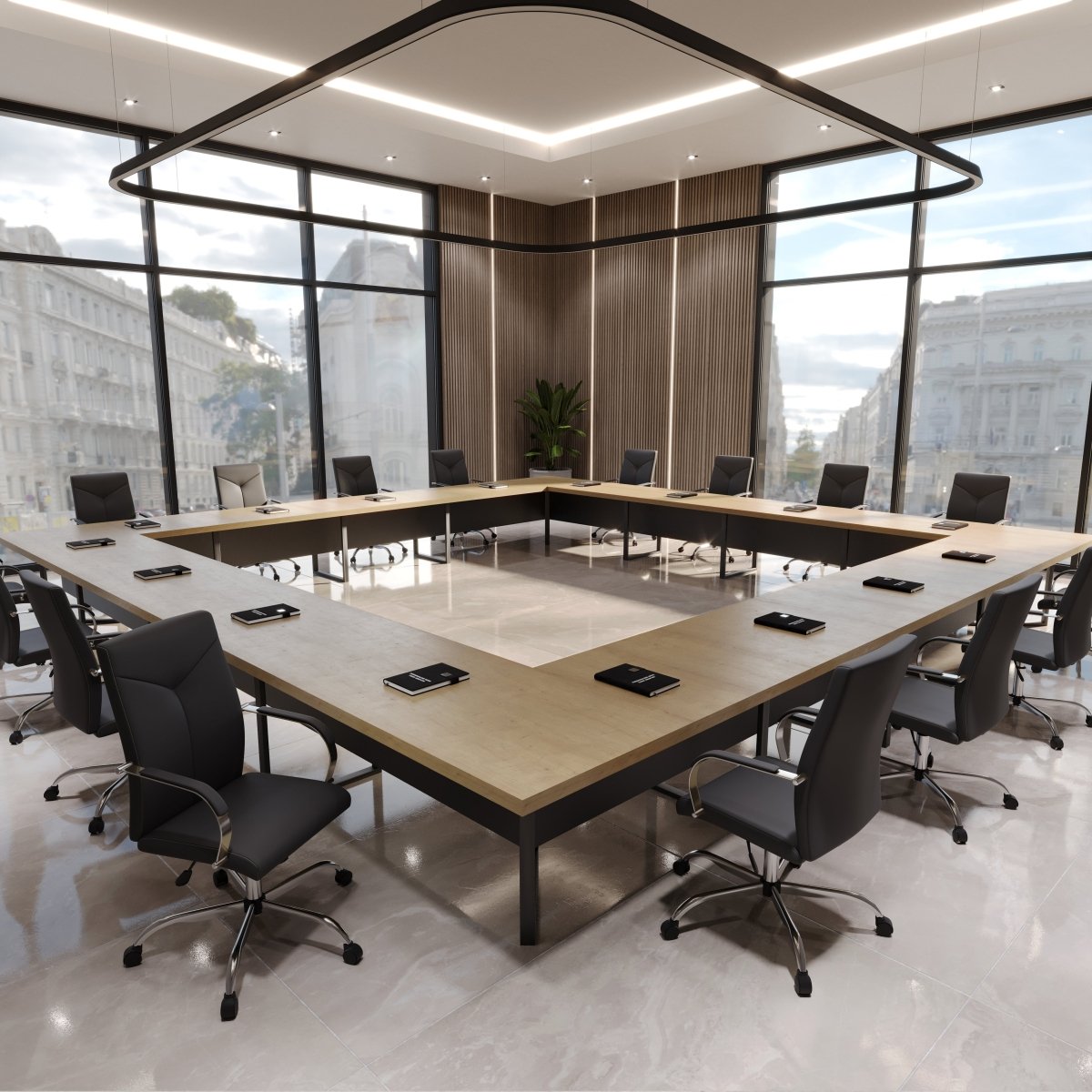 Sonora High - Back Leather Office Chair in Chrome Steel Base
