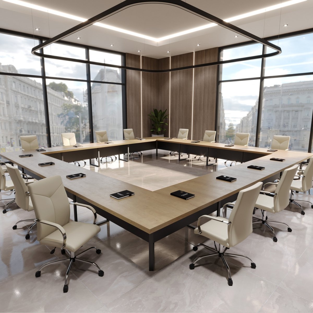 Sonora High - Back Leather Office Chair in Chrome Steel Base