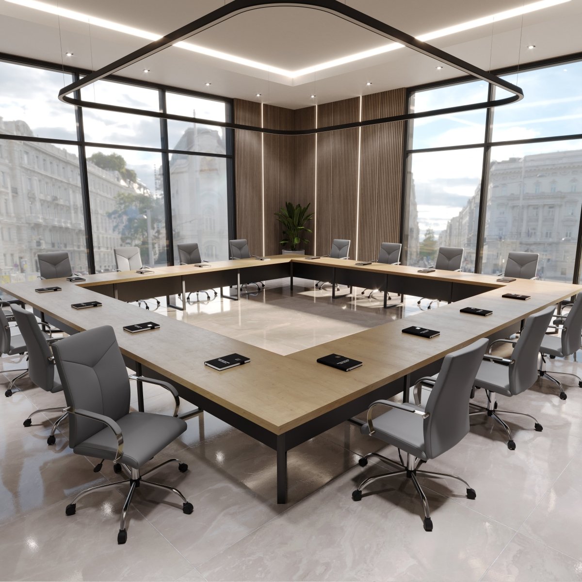 Sonora High - Back Leather Office Chair in Chrome Steel Base