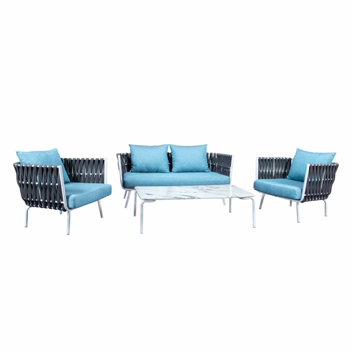Spencer Modern Outdoor Rope Club Chair With Cushions