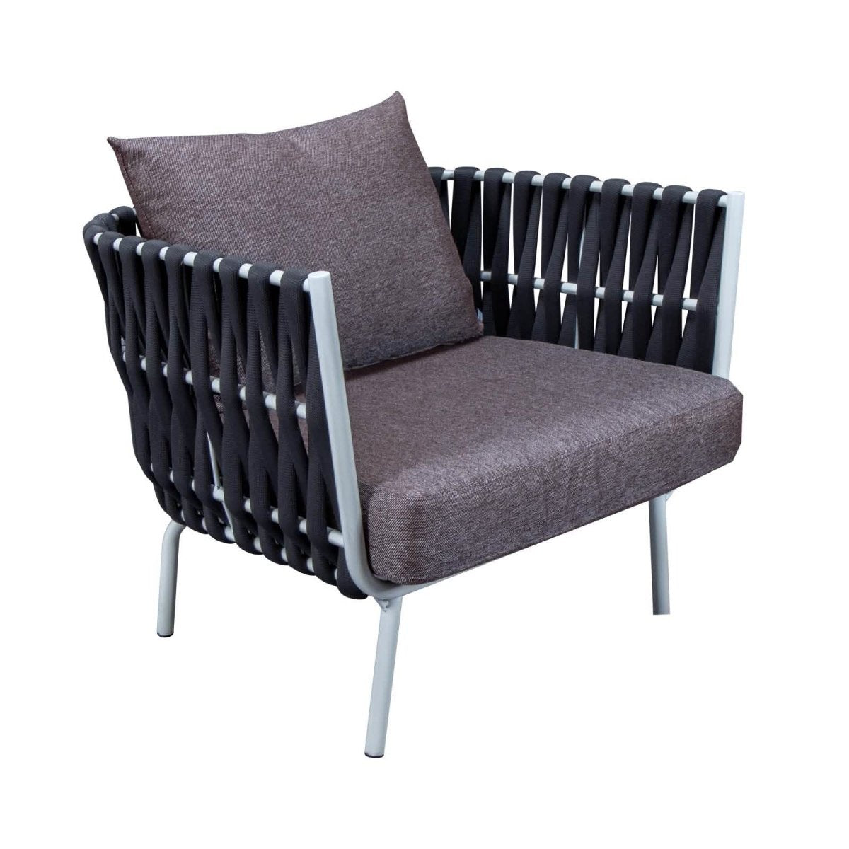 Spencer Modern Outdoor Rope Club Chair With Cushions