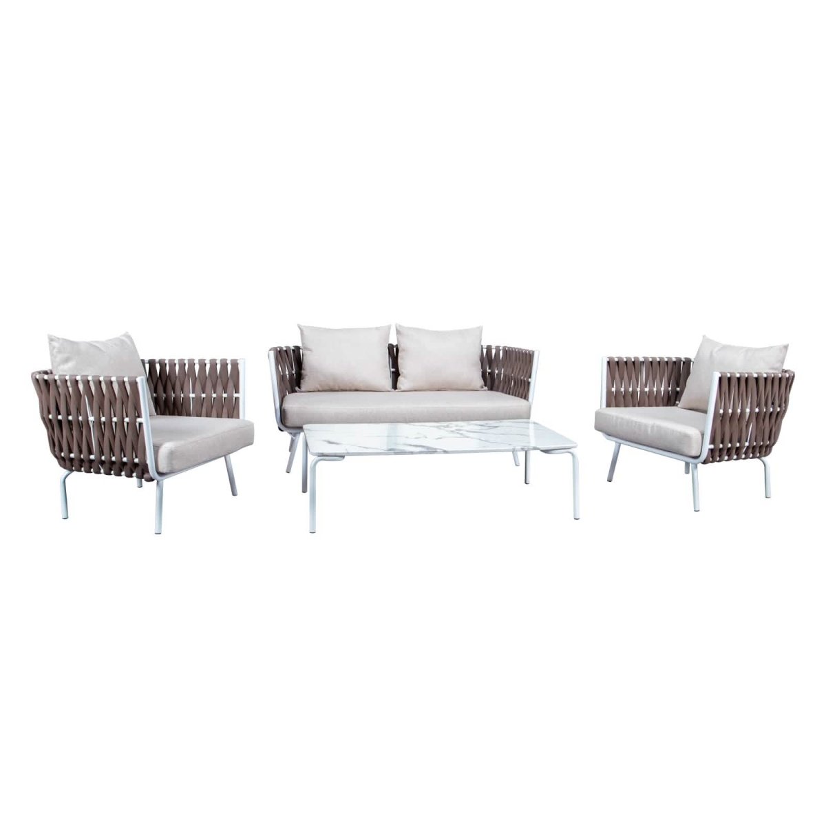 Spencer Modern Outdoor Rope Club Chair With Cushions
