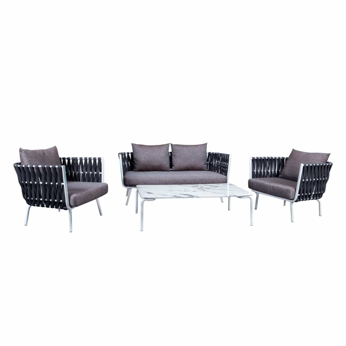Spencer Modern Outdoor Rope Club Chair With Cushions