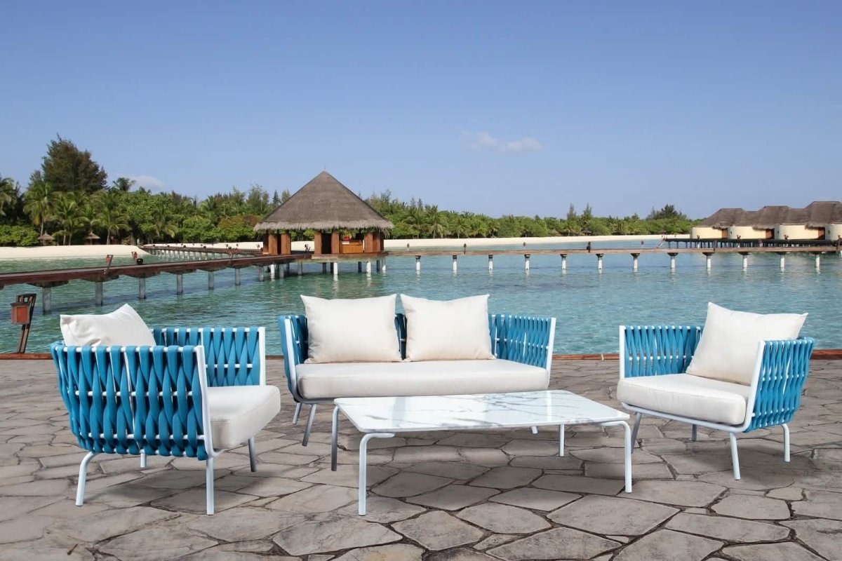 Spencer Modern Outdoor Rope Club Chair With Cushions