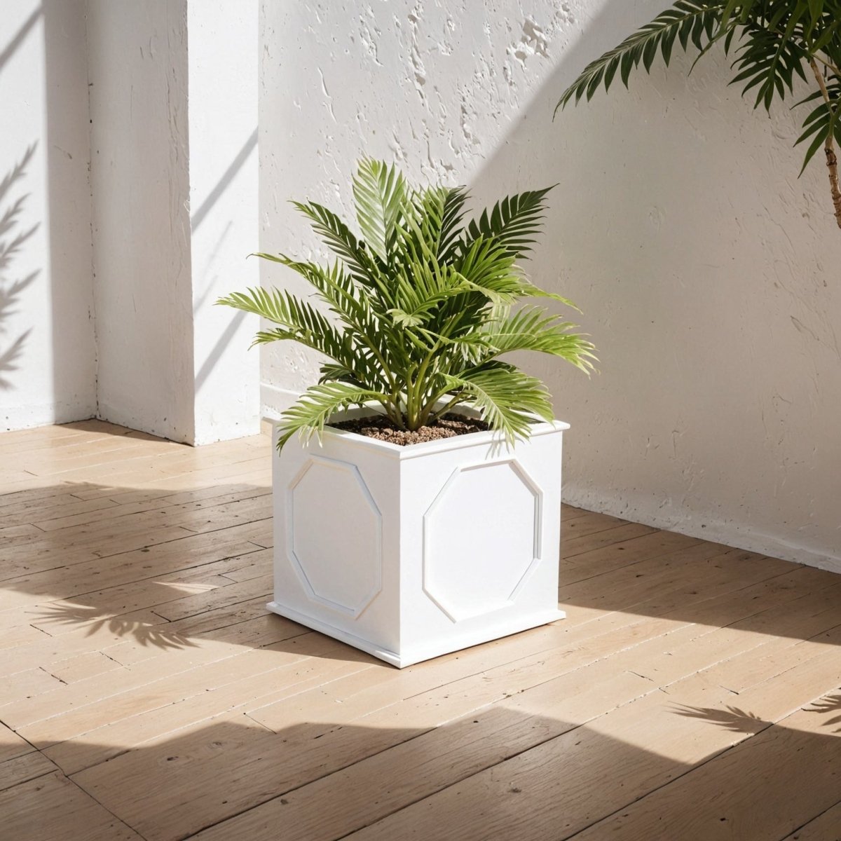 Sprout Modern Square Fiberstone and MGO Clay Planter for Indoor and Outdoor