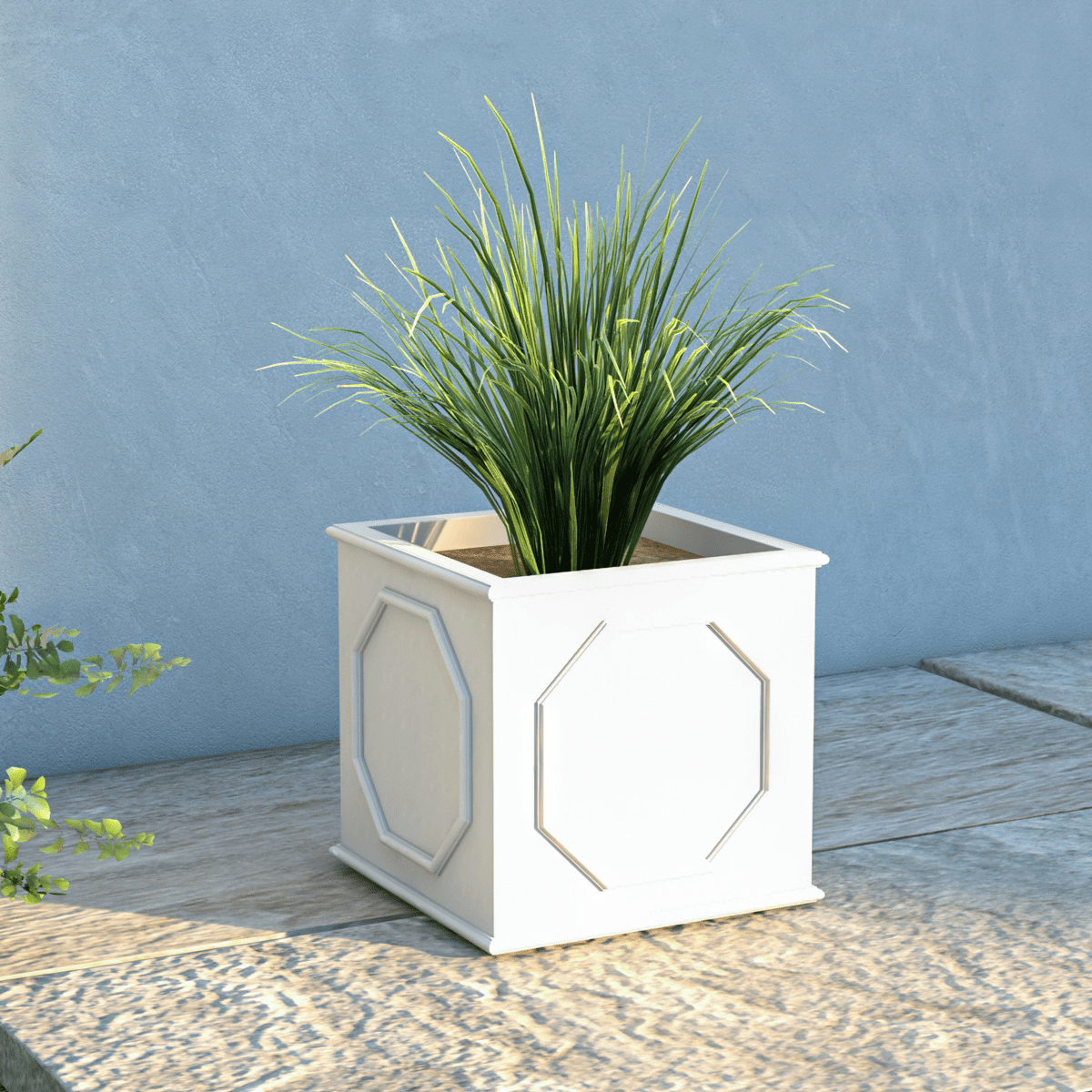 Sprout Modern Square Fiberstone and MGO Clay Planter for Indoor and Outdoor