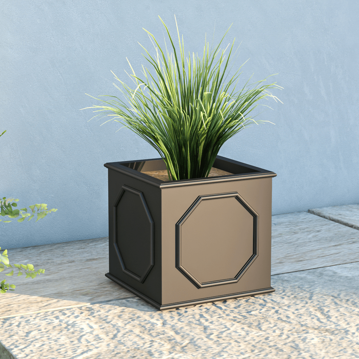 Sprout Modern Square Fiberstone and MGO Clay Planter for Indoor and Outdoor