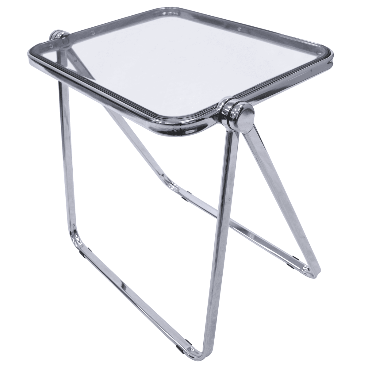 Square Folding Side Table with Plastic Tabletop and Iron Frame