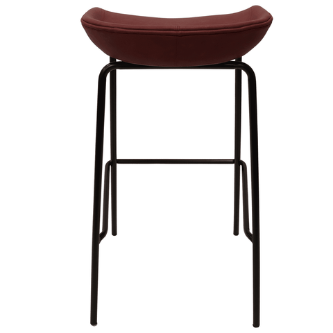 Servos Modern Barstool with Upholstered Faux Leather Seat and Powder Coated Iron Frame