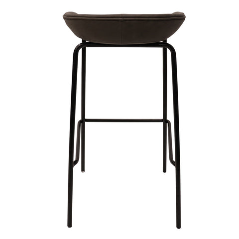 Servos Modern Barstool with Upholstered Faux Leather Seat and Powder Coated Iron Frame