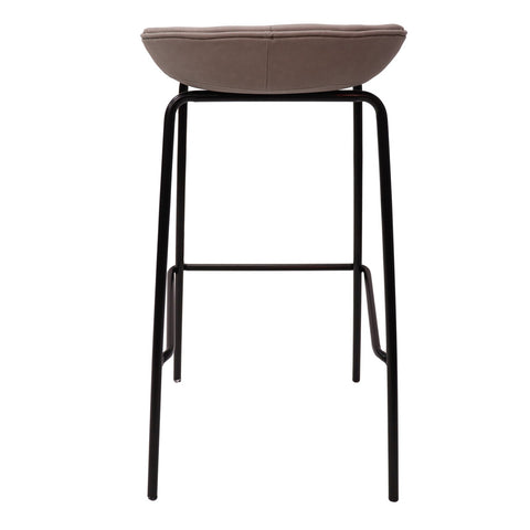 Servos Modern Barstool with Upholstered Faux Leather Seat and Powder Coated Iron Frame