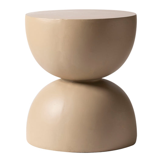 Sage Minimalist Side Table in Fiberstone Hourglass Design Accent Table