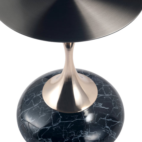 Savoy Wide Side Table with Stainless Steel Top Round Accent Table and Elegant Pedestal Base