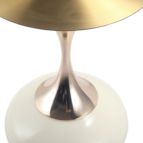 Savoy Wide Side Table with Stainless Steel Top Round Accent Table and Elegant Pedestal Base