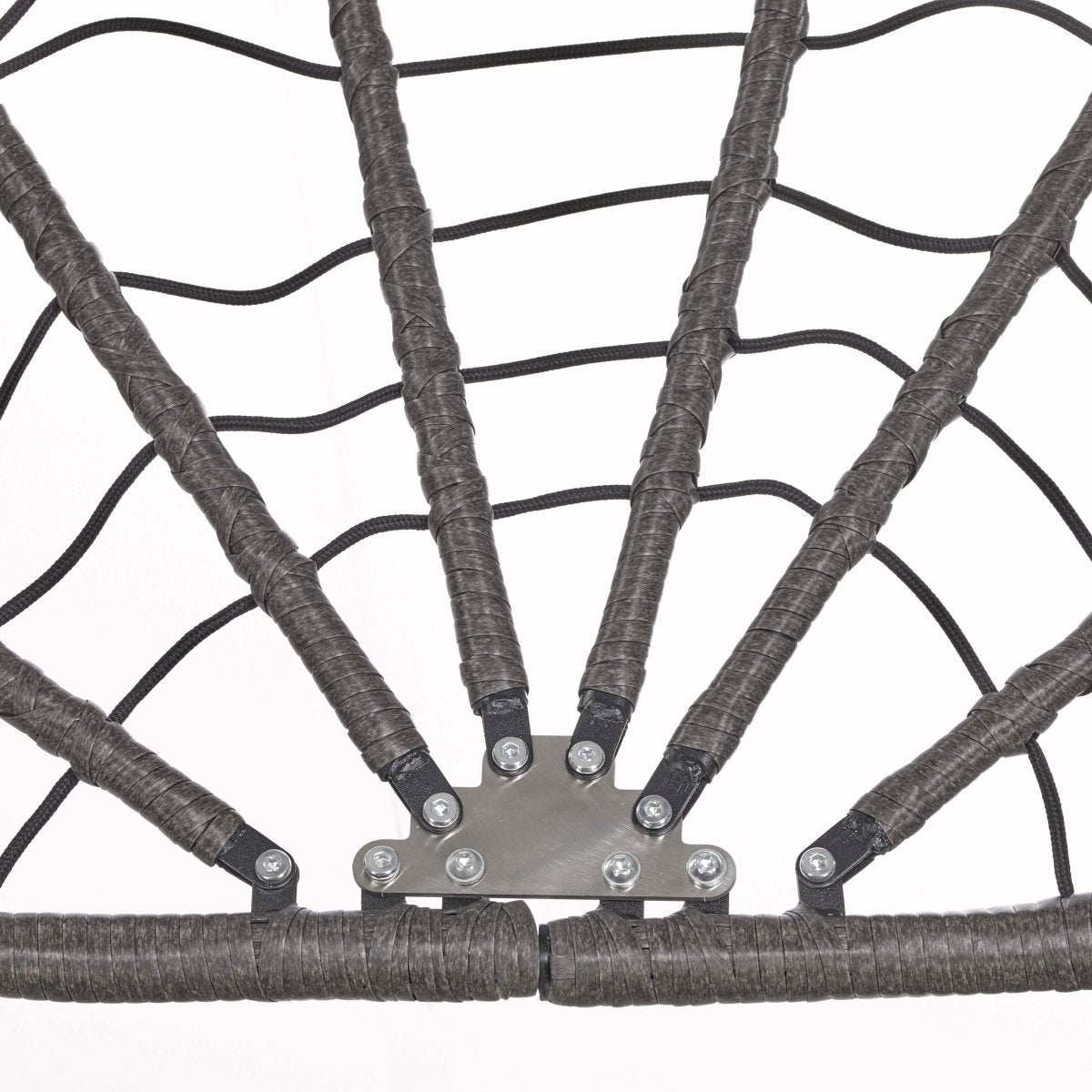 Summit Outdoor Single Person Egg Swing Chair in Grey/Black/Brown Steel Frame With Removable Cushions