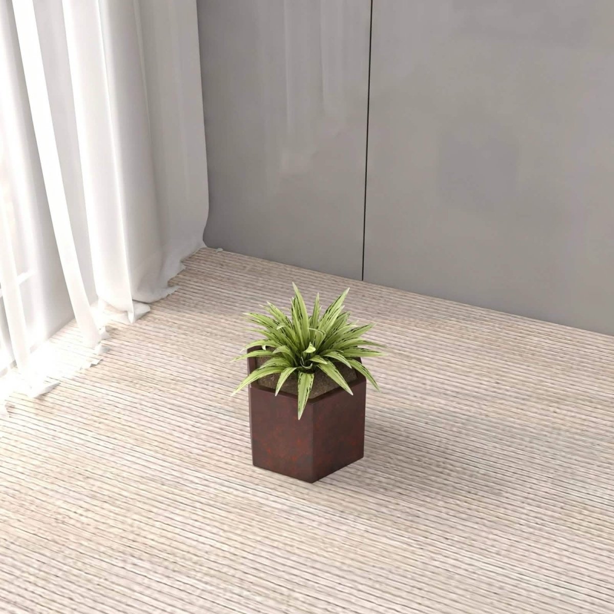 Thicket Modern Fiberstone Planter - Hexagon Design Weather Resistant Plant Pot