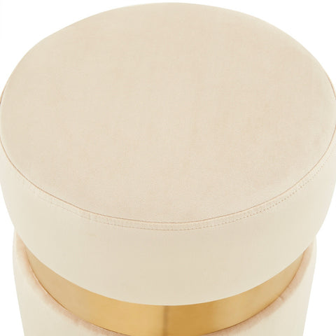 Troy 14.6" Round Velvet Ottoman