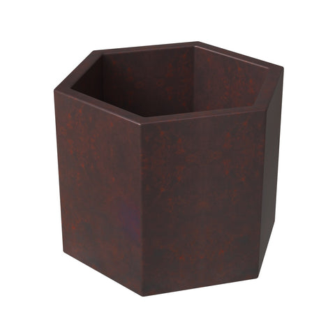 Thicket Modern Fiberstone Planter - Hexagon Design Weather Resistant Plant Pot