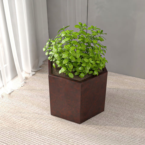 Thicket Modern Fiberstone Planter - Hexagon Design Weather Resistant Plant Pot