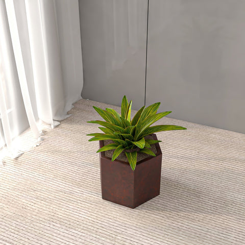 Thicket Modern Fiberstone Planter - Hexagon Design Weather Resistant Plant Pot