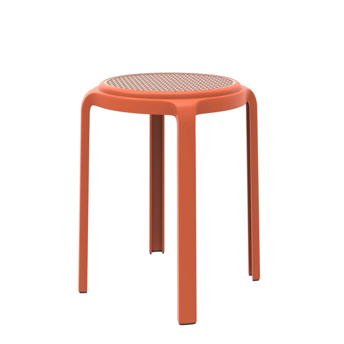 Tresse Mid - Century Modern Stackable Round Plastic Dining Stool for Kitchen and Dining Room