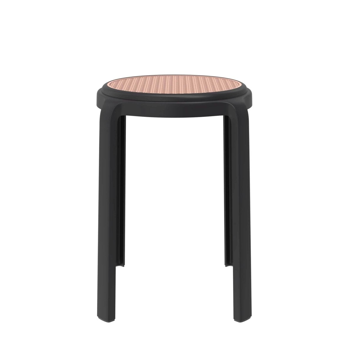 Tresse Mid - Century Modern Stackable Round Plastic Dining Stool for Kitchen and Dining Room