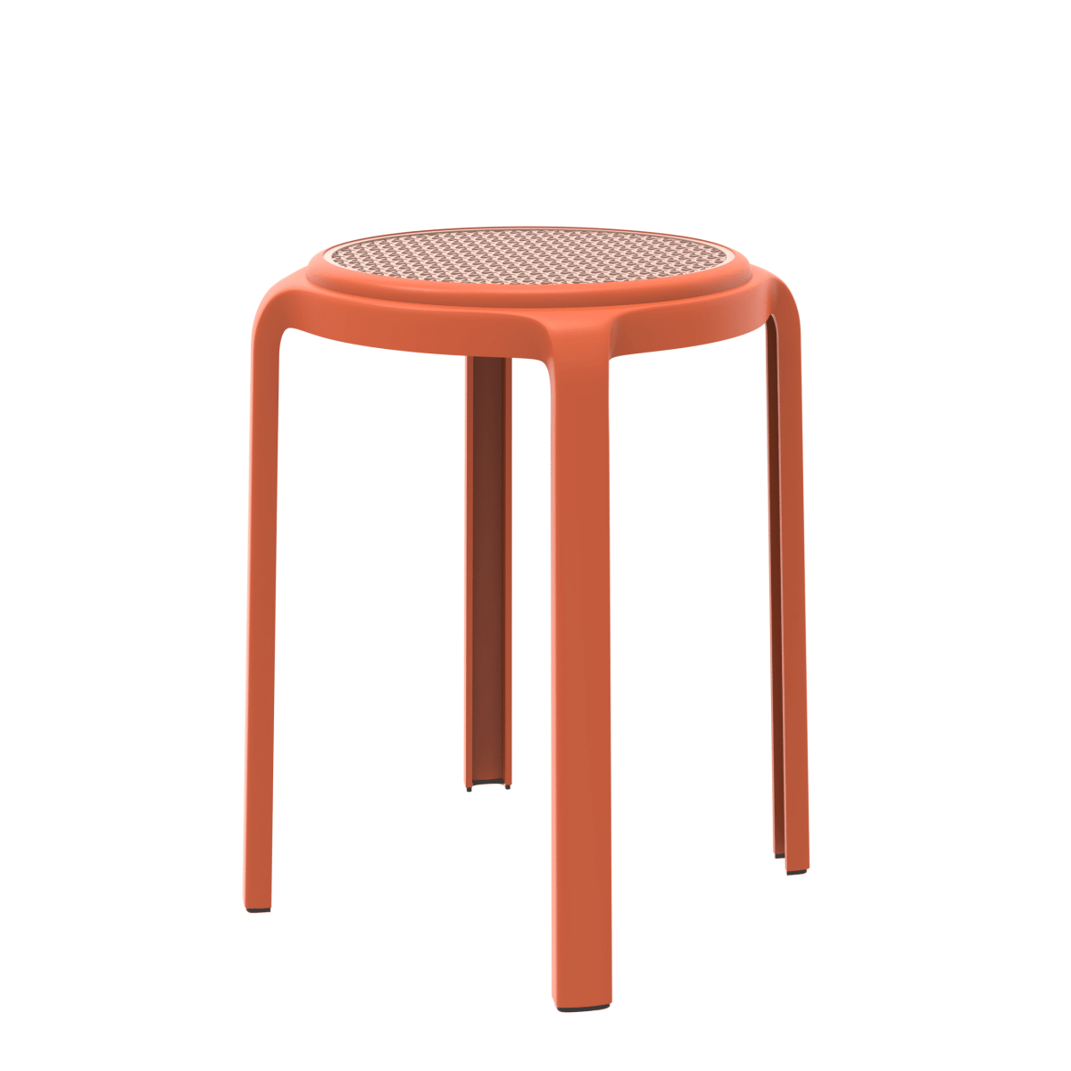 Tresse Mid - Century Modern Stackable Round Plastic Dining Stool for Kitchen and Dining Room