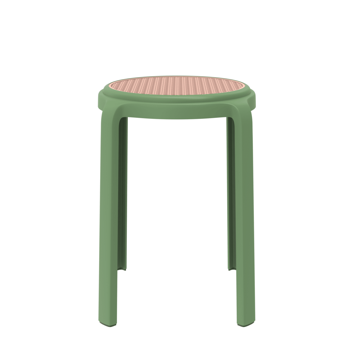 Tresse Mid - Century Modern Stackable Round Plastic Dining Stool for Kitchen and Dining Room
