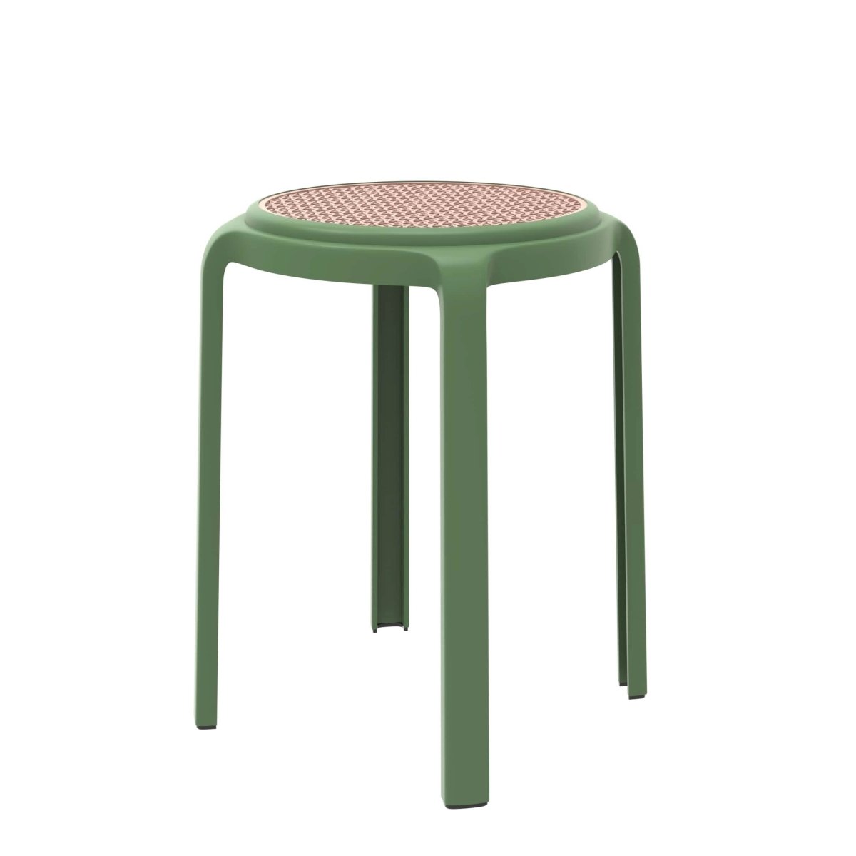Tresse Mid - Century Modern Stackable Round Plastic Dining Stool for Kitchen and Dining Room