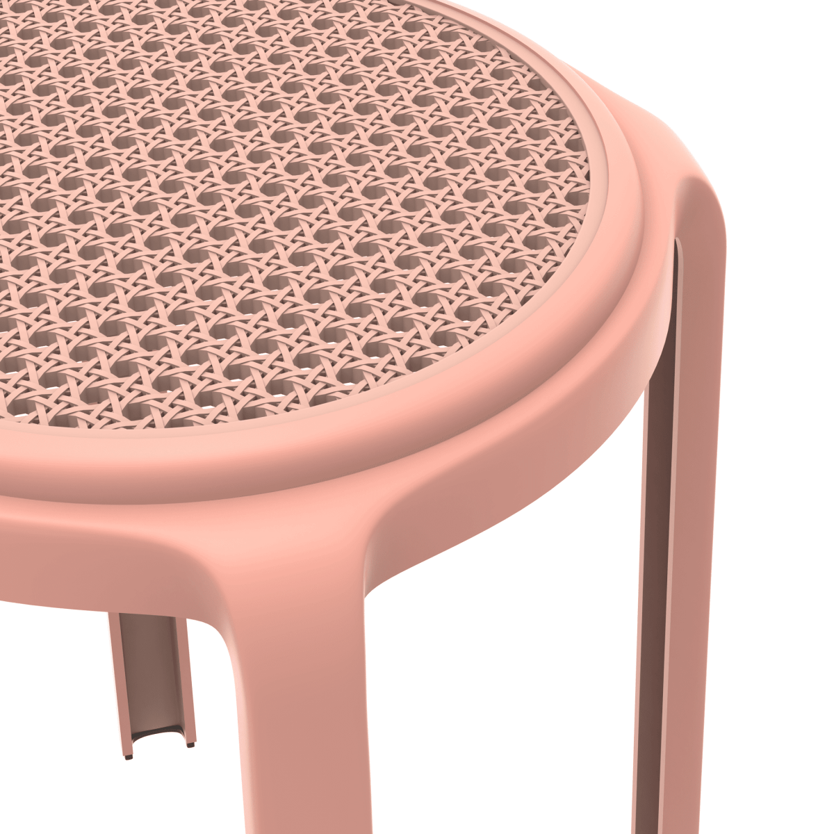 Tresse Mid - Century Modern Stackable Round Plastic Dining Stool for Kitchen and Dining Room