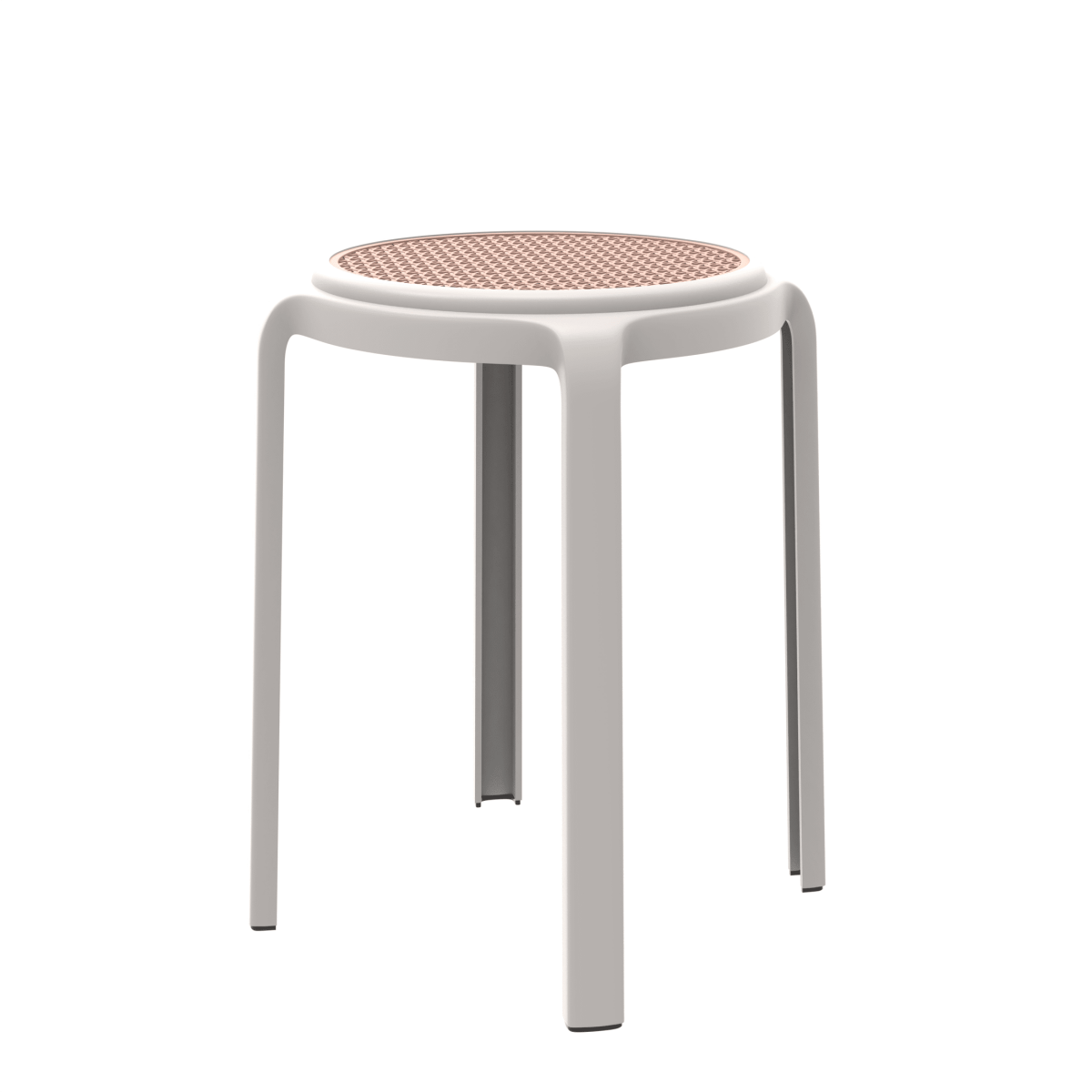 Tresse Mid - Century Modern Stackable Round Plastic Dining Stool for Kitchen and Dining Room