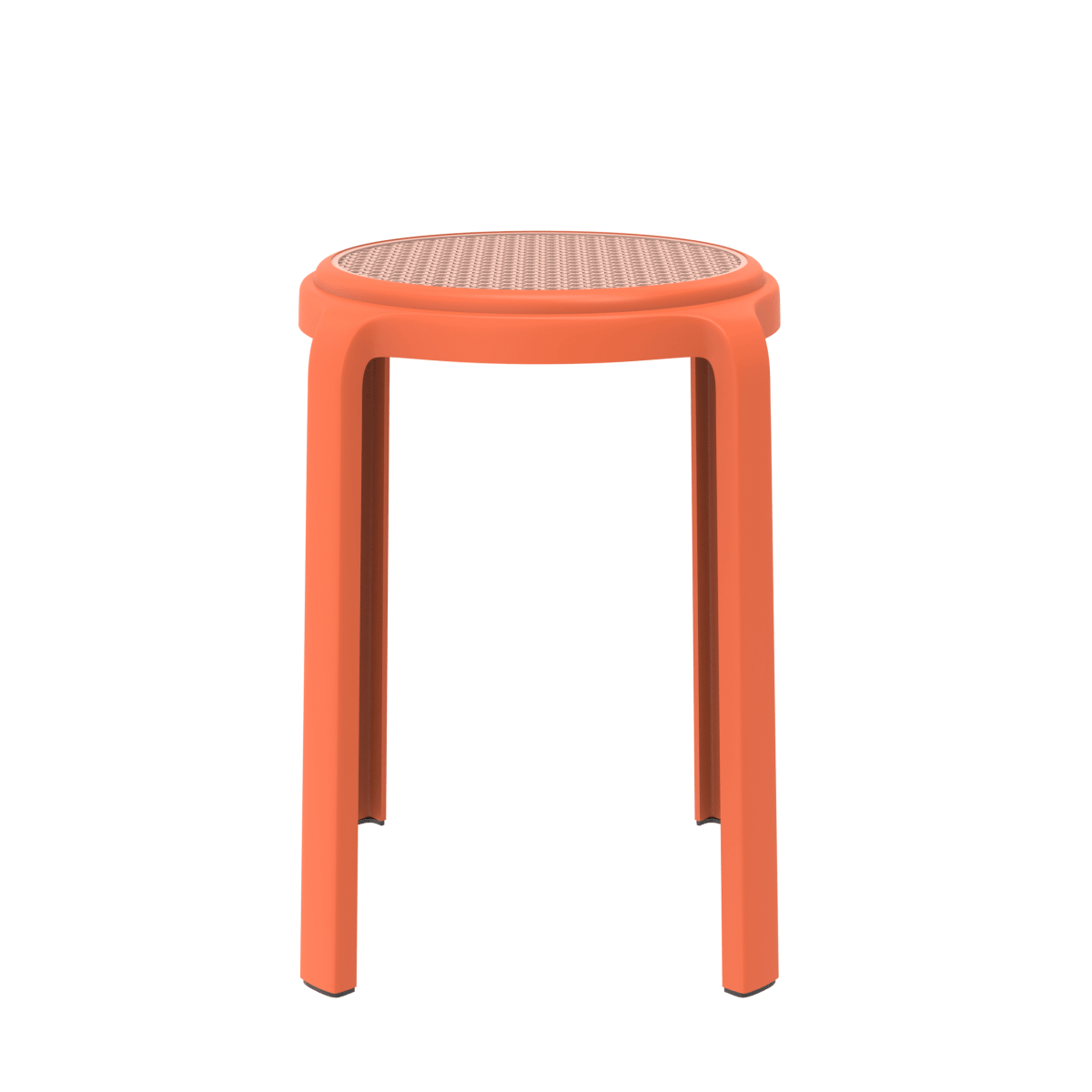 Tresse Mid - Century Modern Stackable Round Plastic Dining Stool for Kitchen and Dining Room