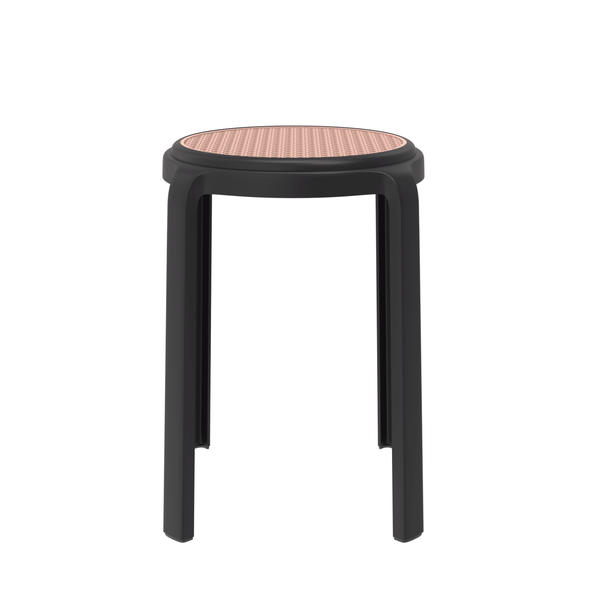 Tresse Mid - Century Modern Stackable Round Plastic Dining Stool for Kitchen and Dining Room