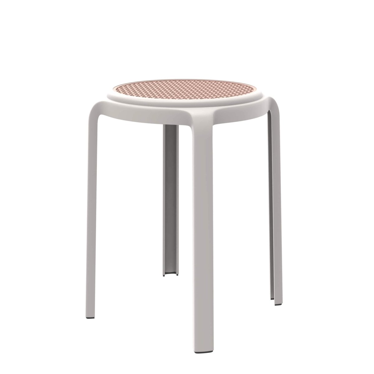 Tresse Mid - Century Modern Stackable Round Plastic Dining Stool for Kitchen and Dining Room