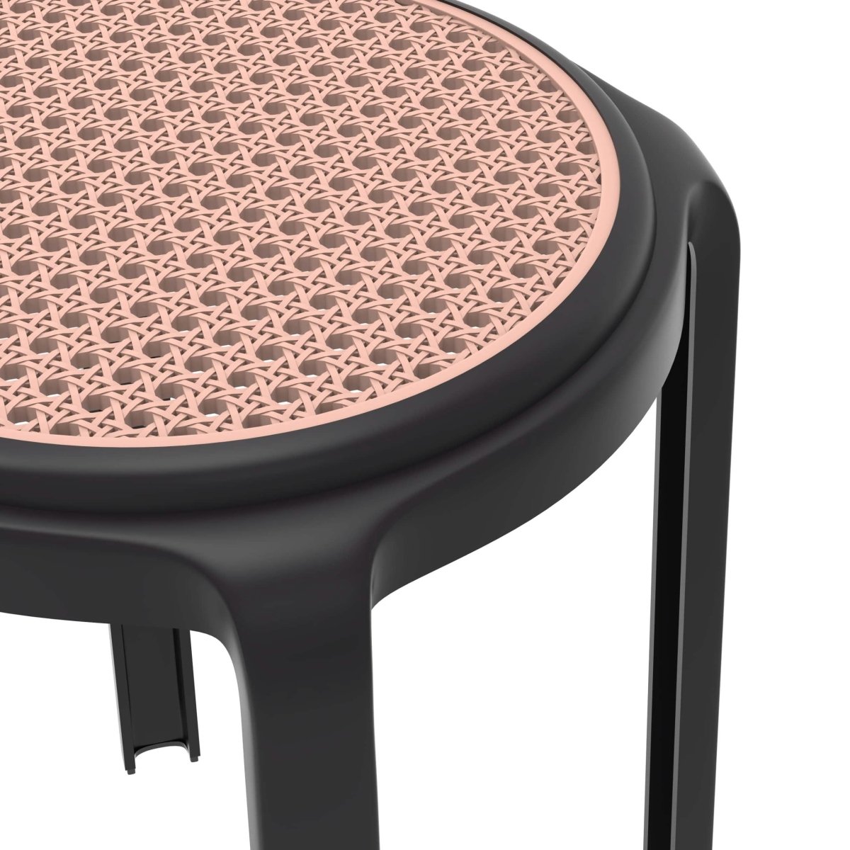 Tresse Mid - Century Modern Stackable Round Plastic Dining Stool for Kitchen and Dining Room